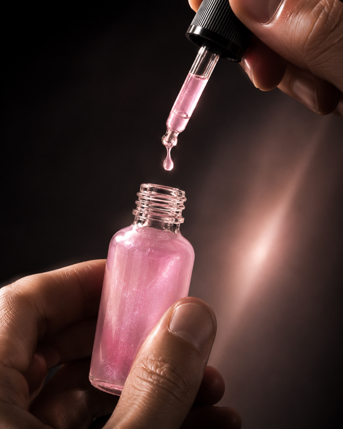 Close-up of the C—Bombs dropper dispensing the formula